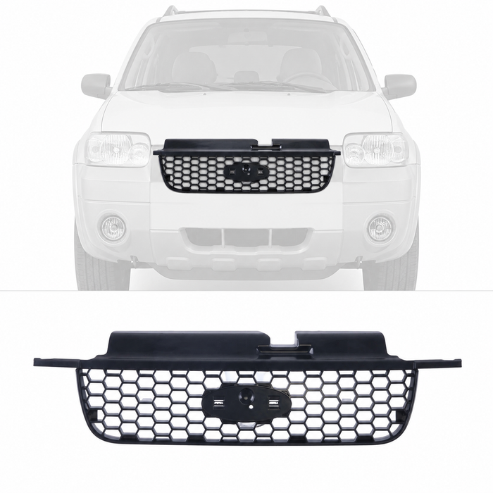 Black Grille Assembly with Honeycomb Insert For 2005-2007 Ford Escape XLS XLT