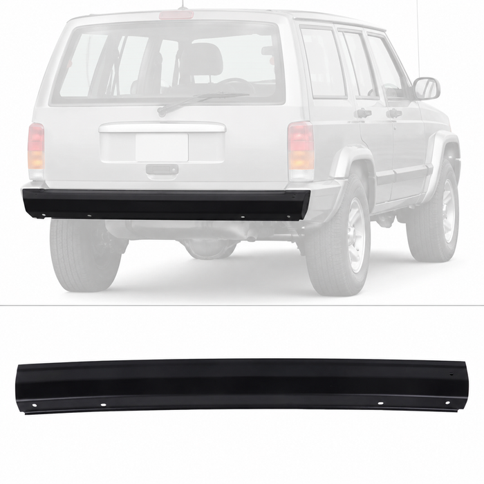 For 1997-2001 Jeep Cherokee Rear Black Bumper Face Bar with Bumper End Hole