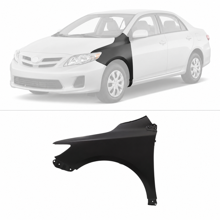 Front Left Driver Side Fender For 2009-2013 Toyota Corolla 1.8L 4-Door Sedan