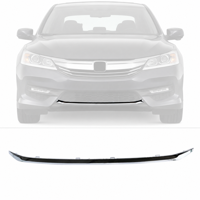 For 2016-2017 Honda Accord Front Lower Chrome Grille Trim Bumper Cover Molding