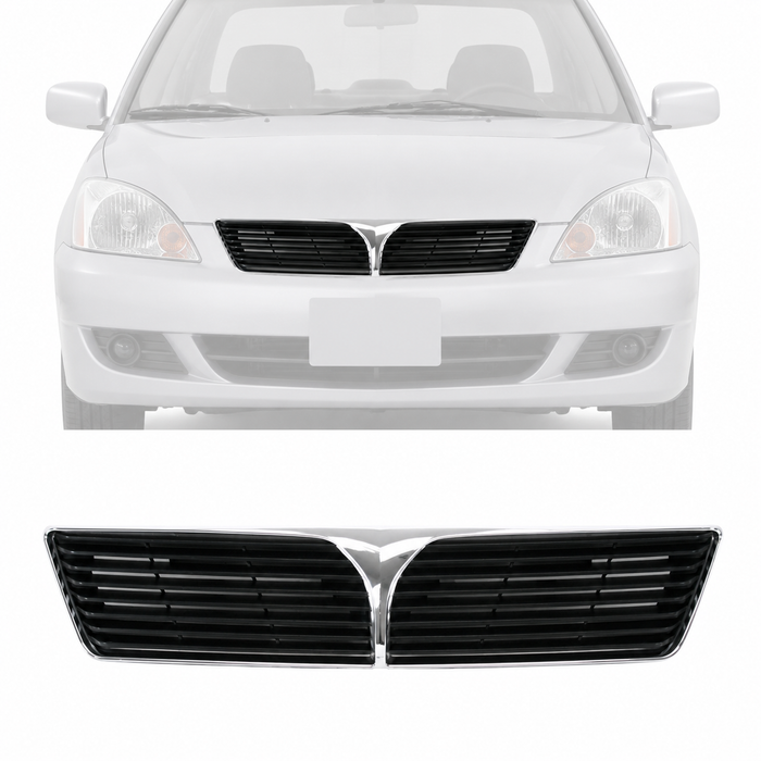 Grille Chrome Shell Surrond w/ Black Insert For 2002-2003 Mitsubishi Lancer