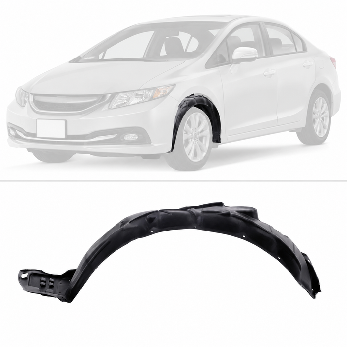 Front Driver Left Side Fender Liner Splash Shield For 9th 2012-2015 Honda Civic