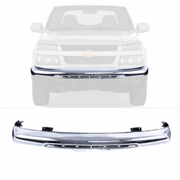 Chrome Front Bumper Face Bar with Brackets For 04-2012 Chevy Colorado GMC Canyon