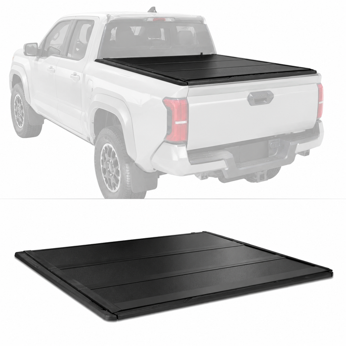 5FT FRP Low Profile Hard Tri-Fold Tonneau Cover For 2005-2015 Toyota Tacoma Bed