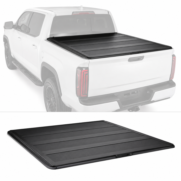 5.5FT FRP Low Profile Hard 4-Fold Tonneau Cover For 2022-2026 Toyota Tundra Bed