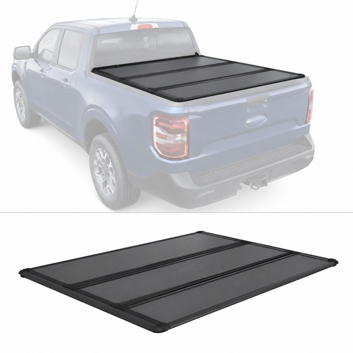 5FT FRP Low-Profile Tri-Fold Tonneau Cover For 2024-2026 Ford Ranger Truck Bed