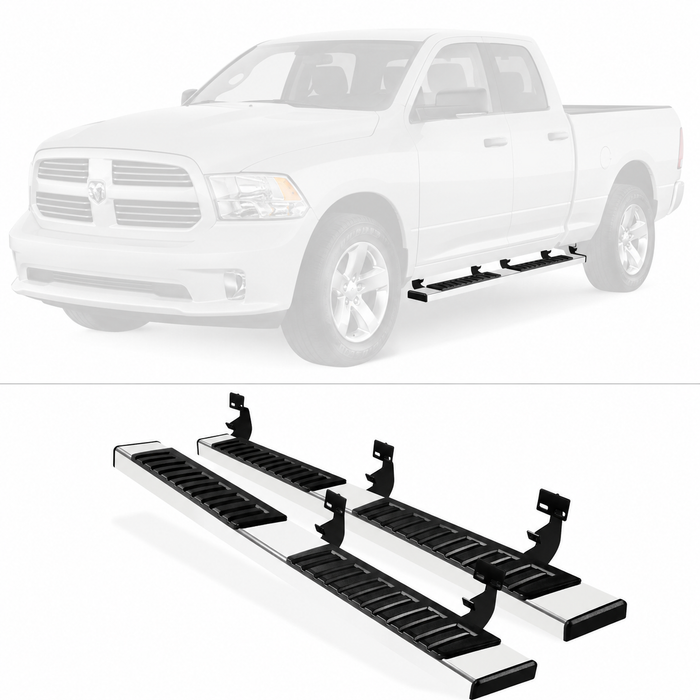 6" Running Boards For 09-18 Dodge Ram 1500 Quad/Extended Cab Side Steps Nerf Bar