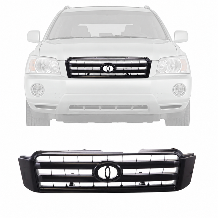 Black Grille Assembly Grill For 2004-2007 Toyota Highlander 2.4L 3.3L TO1200275