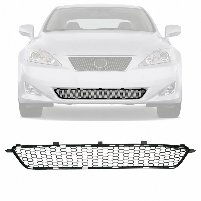 Front Black Bumper Grille w/Honeycomb Insert For 2006-2008 Lexus IS250 IS350