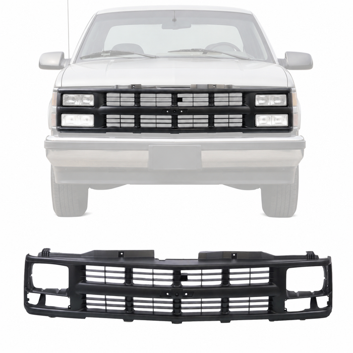 Dark Argent Grille Fits 1994-1998 Chevy C/K 1500 99-00 2500 01-02 3500 Seal Beam