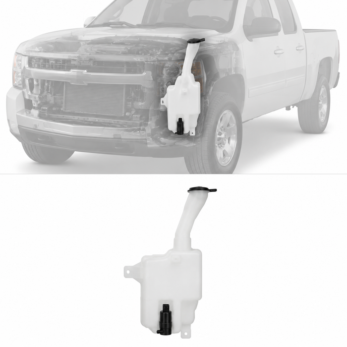 07-13 Chevrolet Silverado GMC Sierra 1500 Pickup Washer Reservoir Tank with Pump