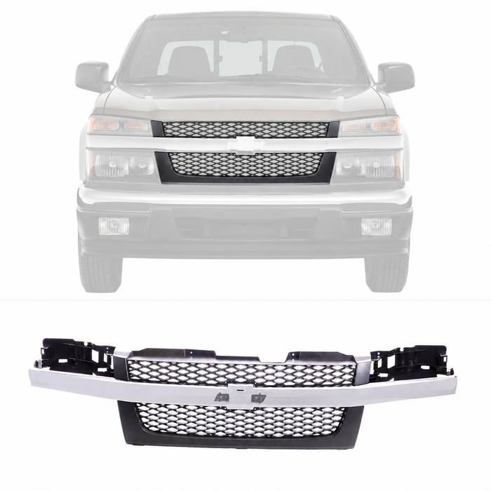 Chrome Molding Bar Grille For 04 05 06 07-12 Chevrolet Colorado Pickup GM1200518