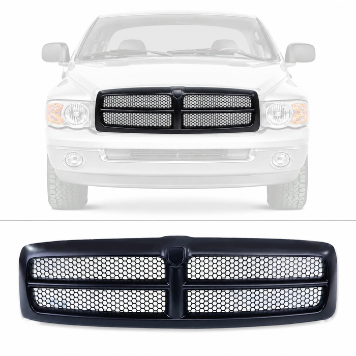 Black Grille Frame Honeycomb Insert for 1999-2001 Dodge Ram 1500 Pickup Truck