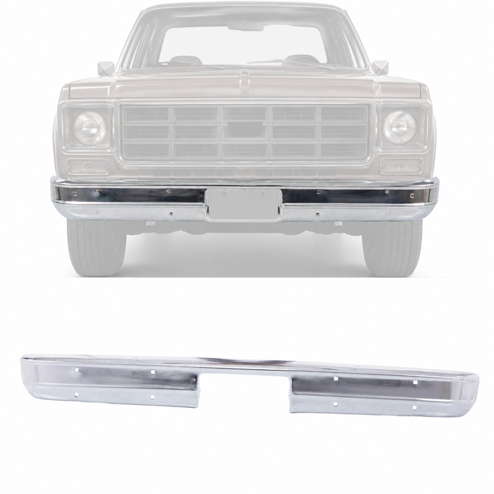 Reae Chrome Step Bumper Face Bar For 1975-1980 Chevy K10 C10 1975-1978 GMC K15