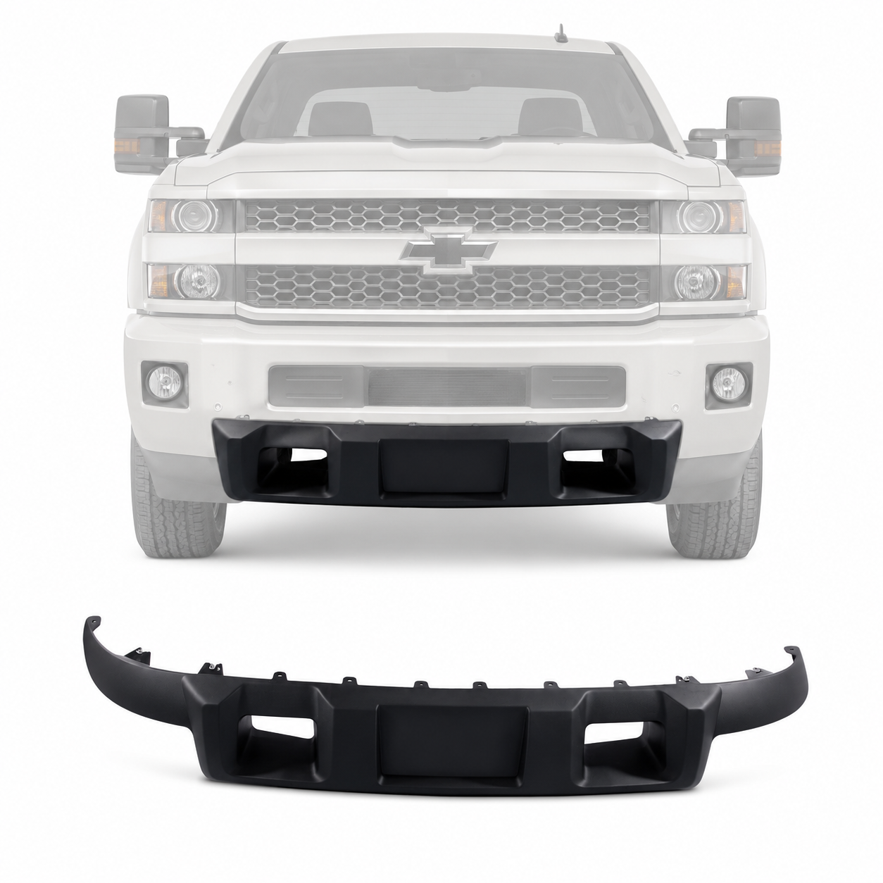 For 11-14 Chevy Silverado 2500 Truck Front Bumper Deflector Lower Matte Black
