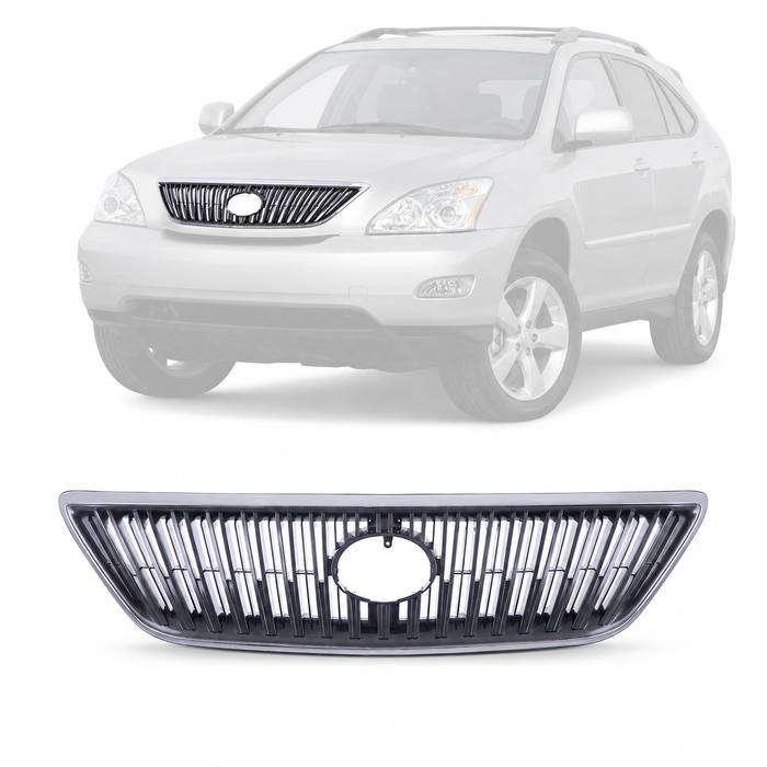 Grille Chrome Shell Surrond w/ Gray Insert For 2004-2006 Lexus RX330 LX1200113