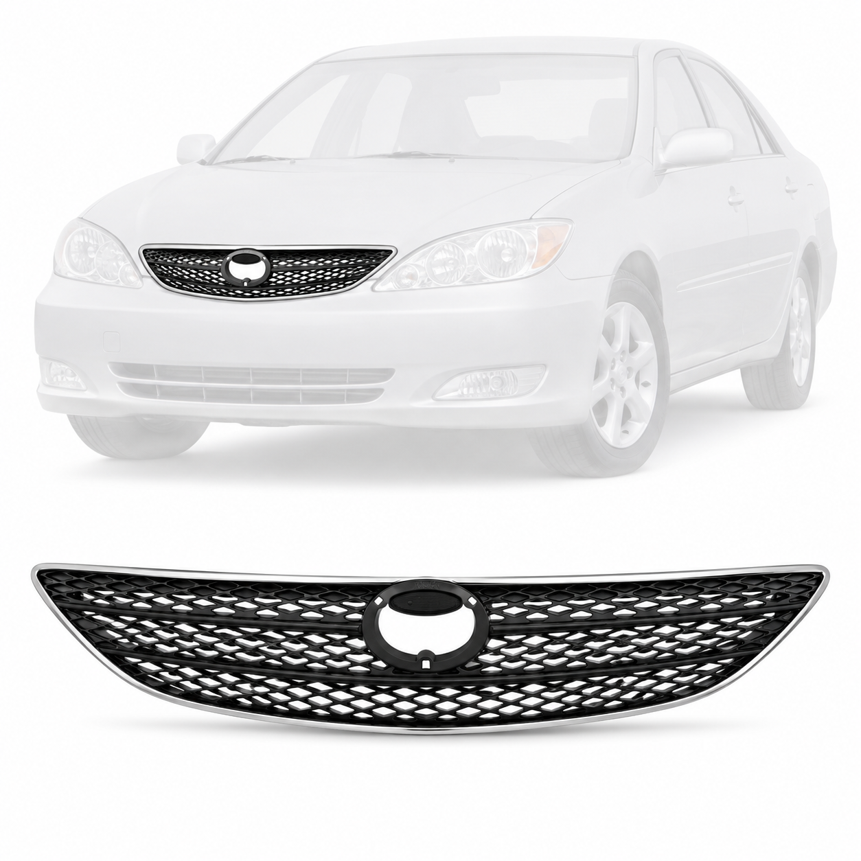 Grille Assembly with Chrome Molding Trim For 2002-2004 Toyota Camry TO1200233