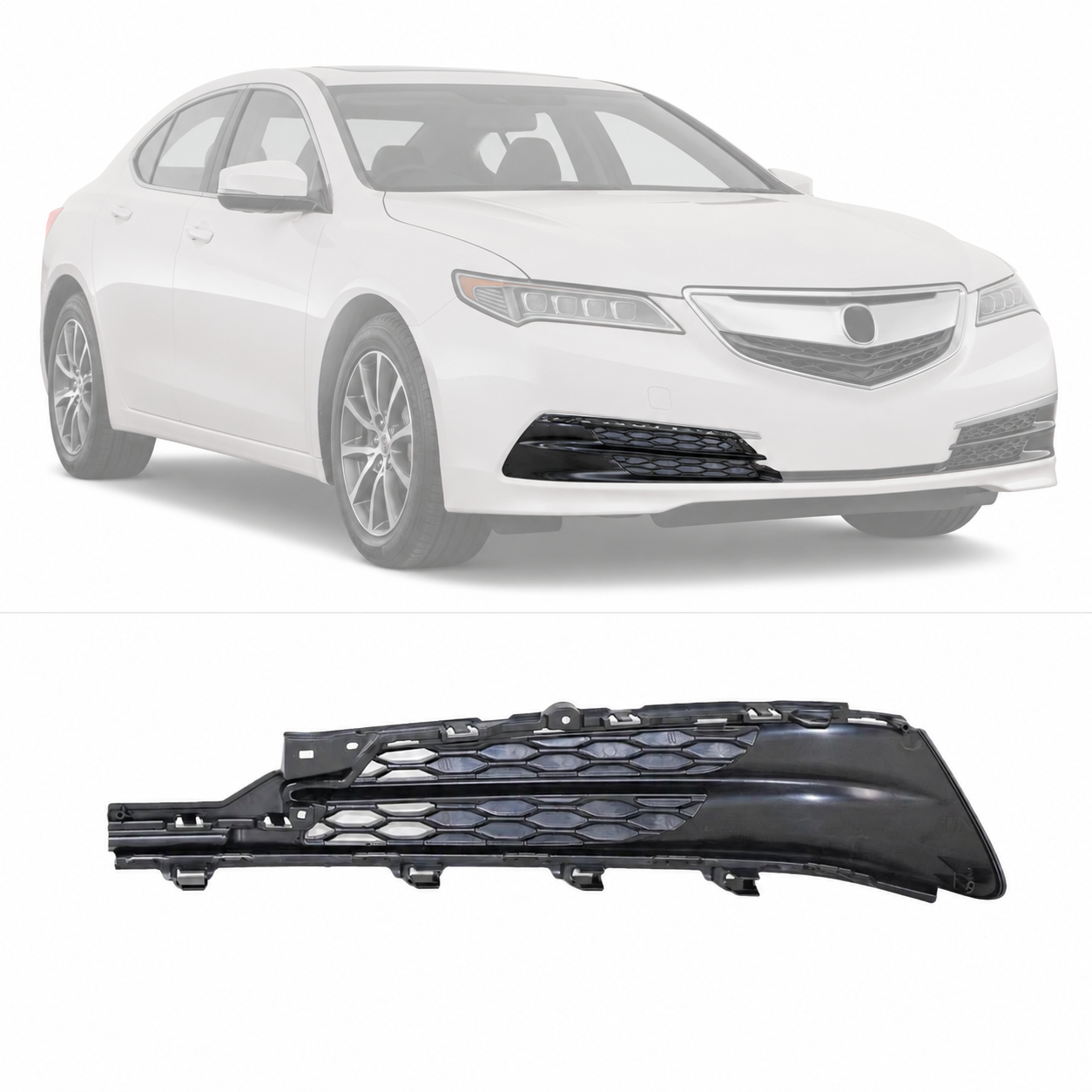 Front Lower Right Passenger Side Bumper Grille For 2015-2017 Acura TLX 2.4/3.5L