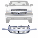 Grille Mesh w/Chrome Bar For 01-02 Chevrolet Silverado 2500 3500 HD GM1200523