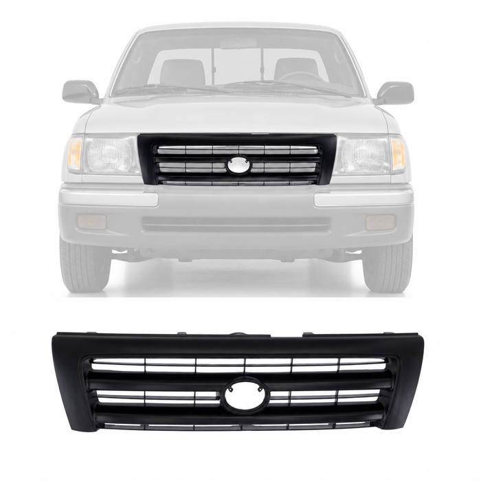 Black Grille Surround and Insert for 1998-2000 Toyota Tacoma Pickup 2WD 4WD