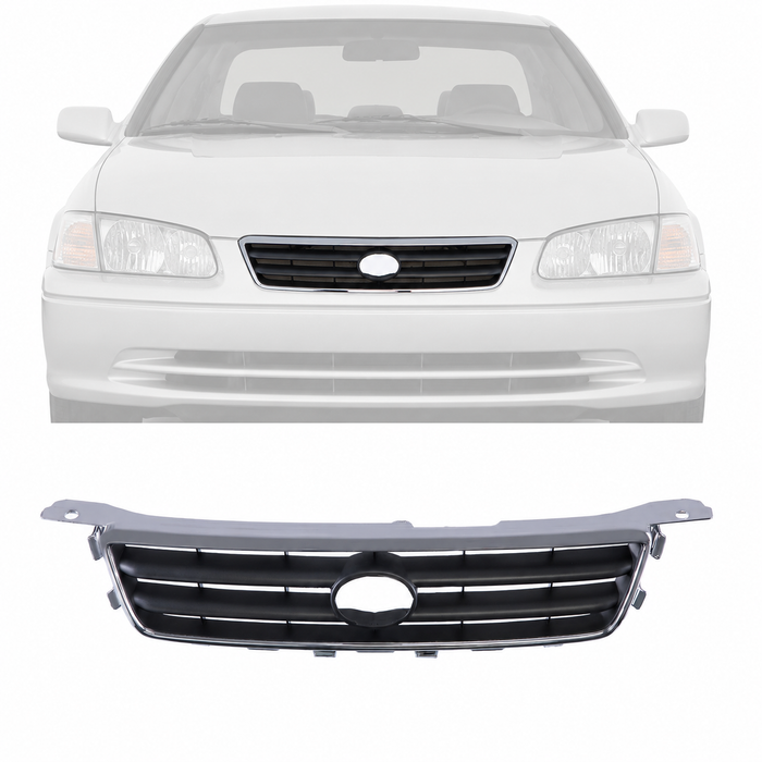 Chrome Grille Shell Surrond with Black Insert For 2000-01 Toyota Camry TO1200225