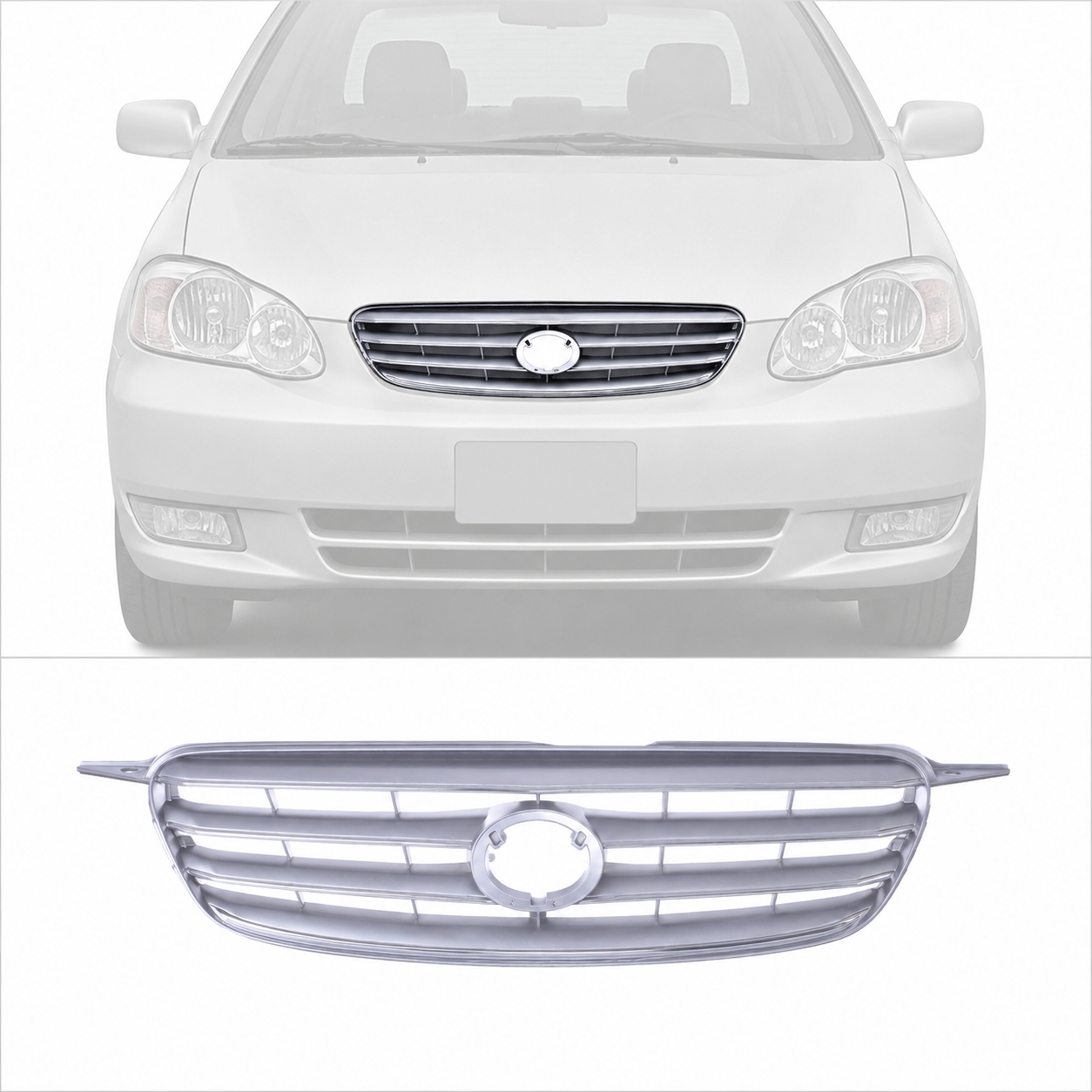 Grille Assembly with Chrome Molding Trim For 2003-2004 Toyota Corolla TO1200244