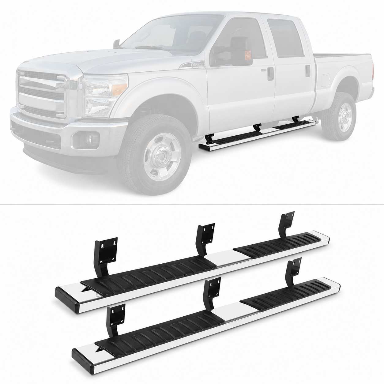 Running Boards For 99-16 Ford F250 F350 Super Duty Crew Cab 6" Side Steps Bar