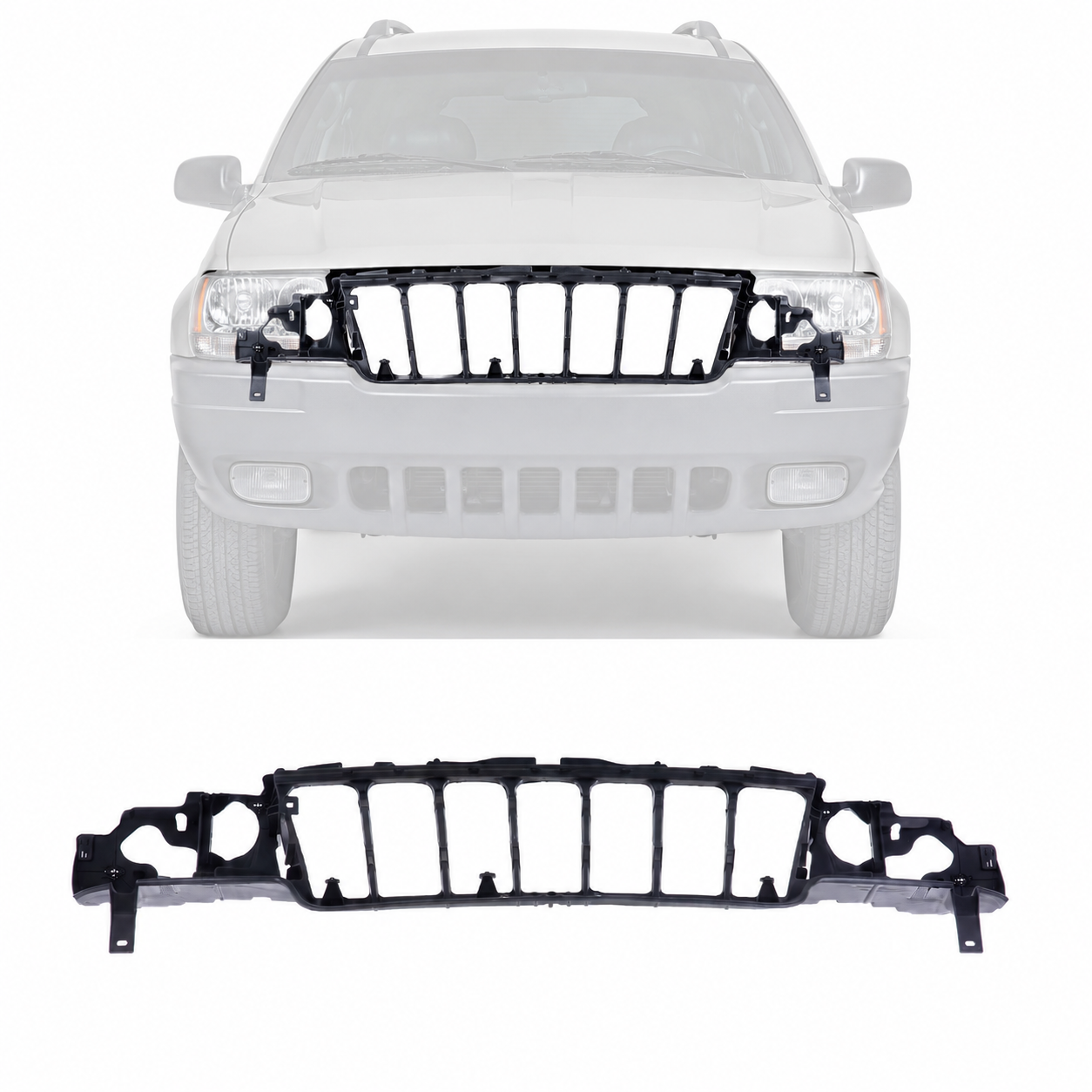 Headlight Mounting Header Panel Nose For 1999-2003 Jeep Grand Cherokee