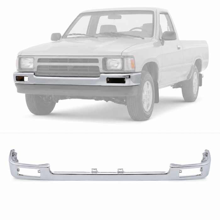 Chrome Front Bumper Face Bar For 89-95 Toyota Pickup 2WD 2.4L 3.0L DLX SR5 4x2