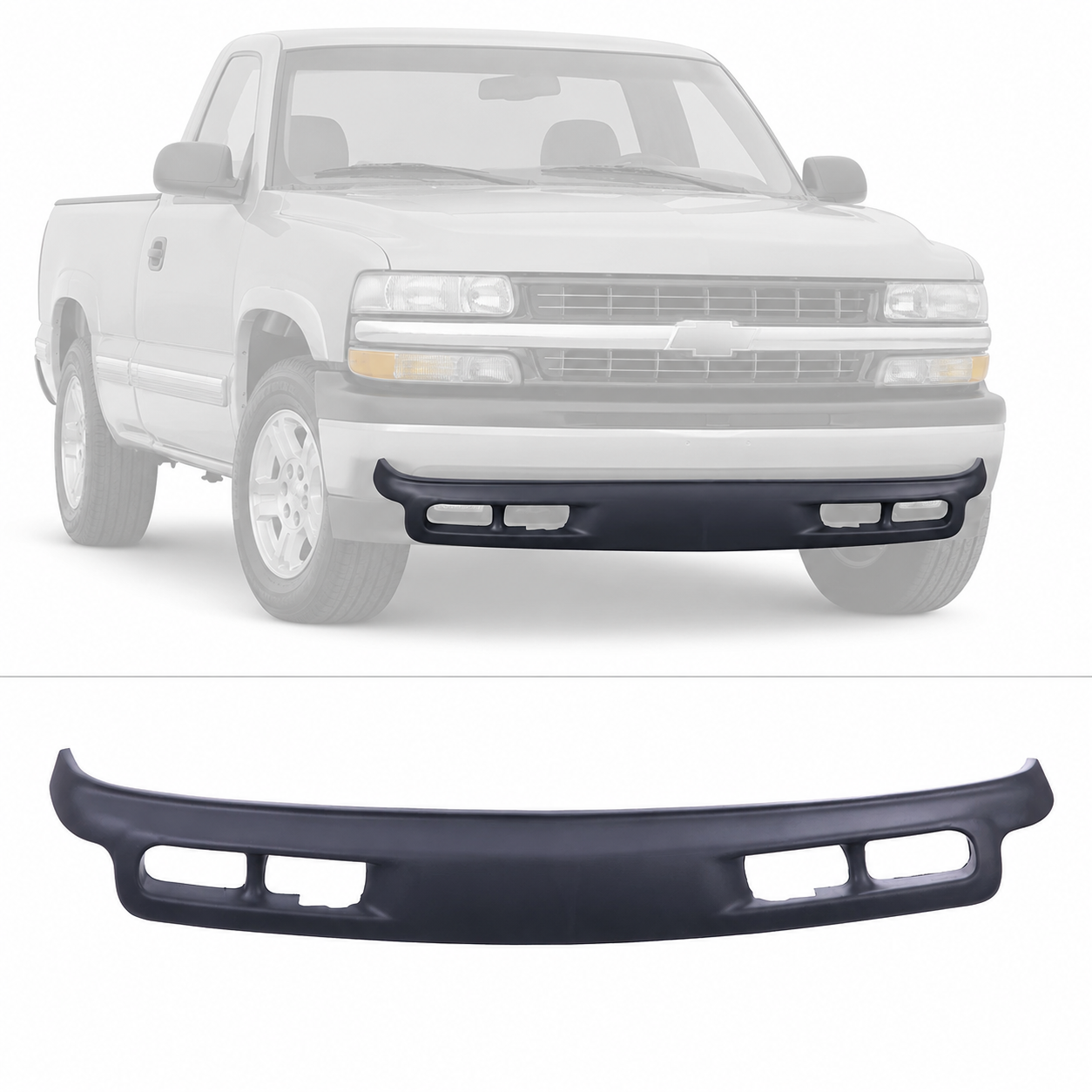 Bumper Lower Air Dam Deflector Valance Fits 1999-2002 Silverado w/Fog Light Hole
