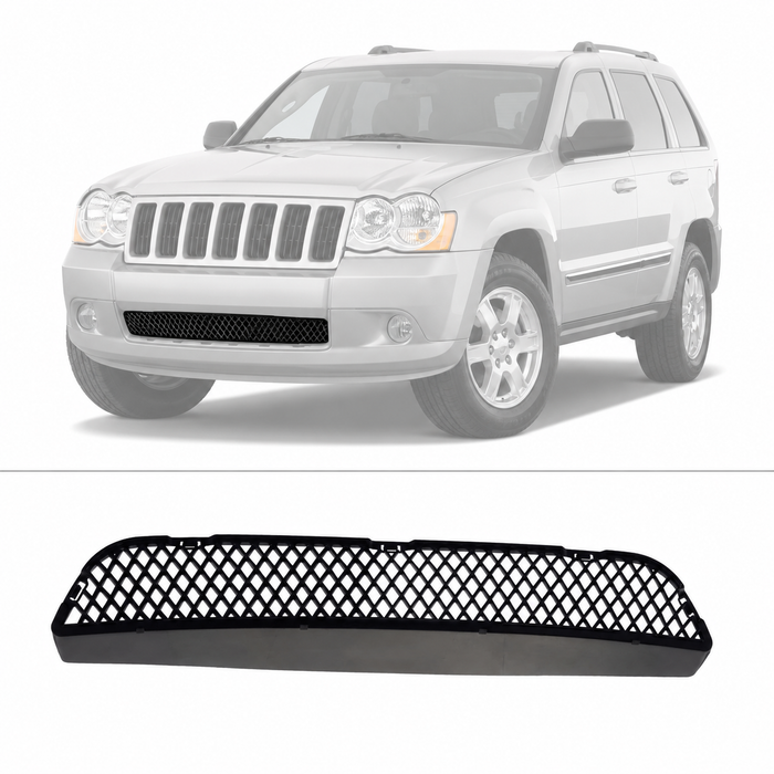 New Textured Black Plastic Front Bumper Grille for 2006-2010 Jeep Grand Cherokee