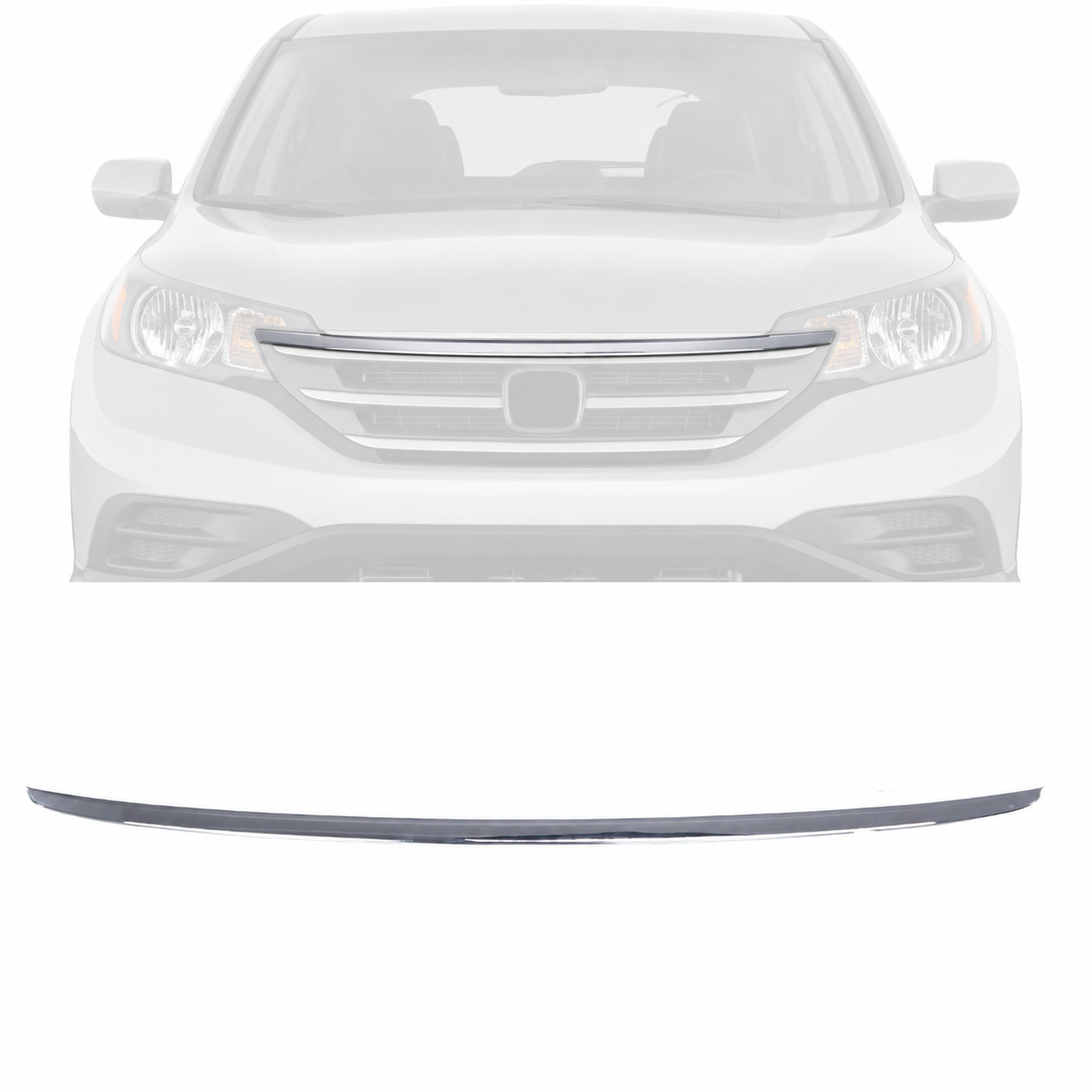 Chrome Grille Grill Upper Molding Trim For 2012-2014 Honda CR-V
