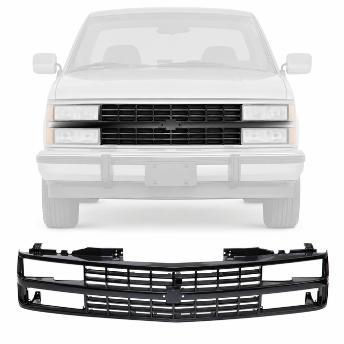Black Grille For 1988-1993 Chevrolet C1500 K1500 Fullsize Blazer Truck Pickup
