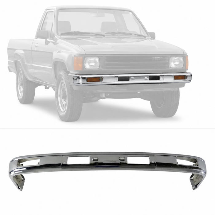 Chrome Front Bumper Steel Face Bar For 1984-1988 Toyota Pickup DLX SR5 Model
