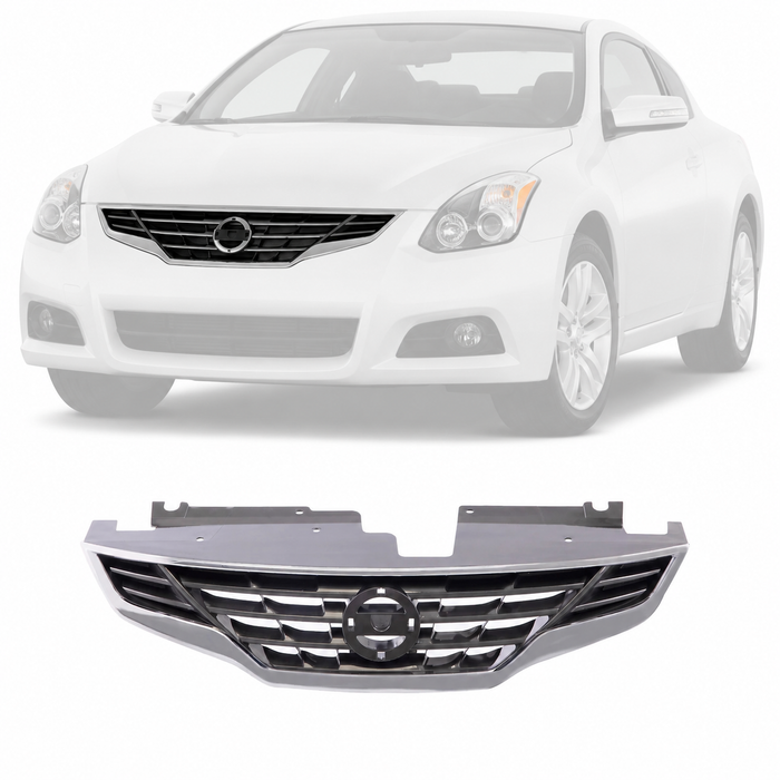 Chrome Grille Shell Surrond with Black Insert For 2010-2013 Nissan Altima Coupe