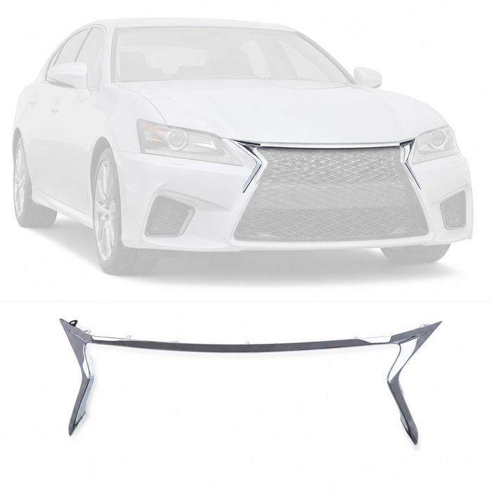 Plastic Chrome Front Bumper Grille Trim Molding for 2013-2015 Lexus GS350 GS450h