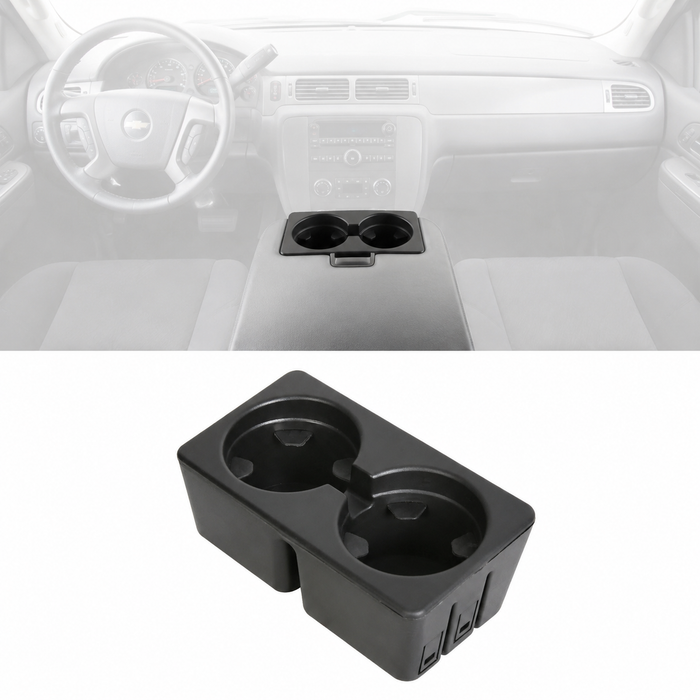 Dual Console Cup Holder Drink For 07-14 Chevy Silverado Tahoe GMC Sierra Yukon
