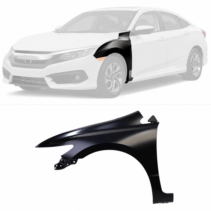 For Honda Civic Front,Left Driver Side FENDER HO1240169 60261SVAA90ZZ New
