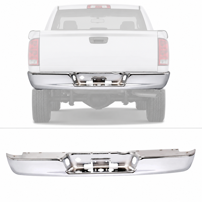 Chrome Rear Step Bumper Steel Face Bar For 02-09 Dodge Ram 1500 2500 3500 Pickup