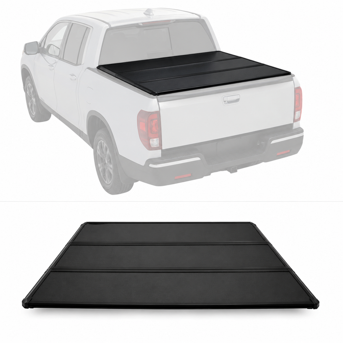 6FT FRP Low Profile Hard Quad-Fold Tonneau Cover For 2024-2026 Toyota Tacoma Bed