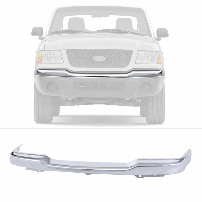 Chrome Front Upper Bumper Face Bar For 2001-2005 Ford Ranger 4WD Pickup Truck