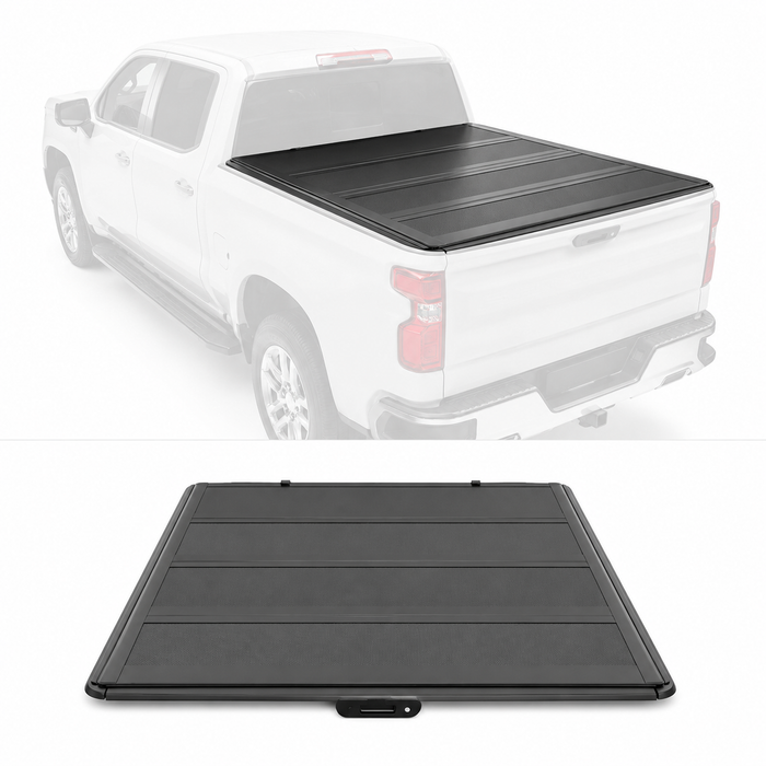 5.8FT FRP Low Profile 4-fold Tonneau Cover For 2019-2026 Silverado / Sierra 1500