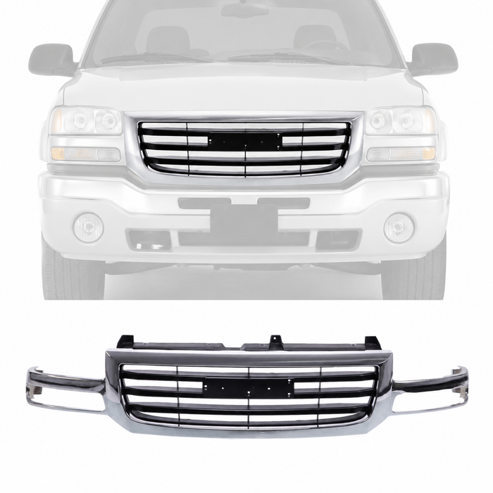 Grille Trim Black Insert For 03-07 GMC Sierra Pickup Truck 1500 GM1200475