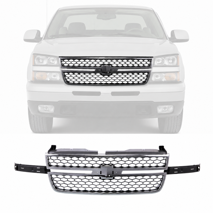 Grille Frame Shell Honeycomb Insert Fit 2003-07 Silverado 1500 2500 HD GM1200546