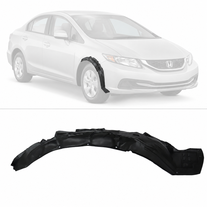 For 2012-2015 Honda Civic Front Inner Fender Liner Passenger Side Splash Shield