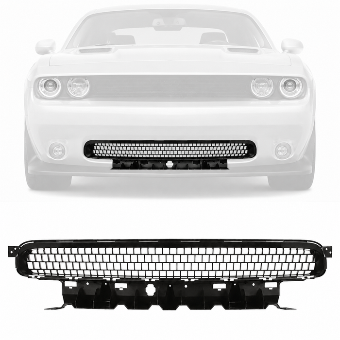 For 11-14 Dodge Challenger Front Bumper Grille Lower Mat Black Fits 68109841AA