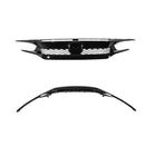 Type-R Style Front Bumper Set w/ Glossy Black Grille for 16-18 Civic Coupe Sedan