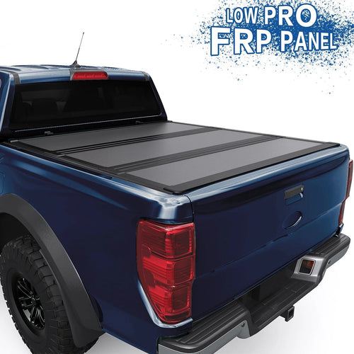 5FT FRP Low-Profile Tri-Fold Tonneau Cover For 2024-2026 Ford Ranger Truck Bed image 1