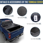 5FT FRP Low-Profile Tri-Fold Tonneau Cover For 2024-2026 Ford Ranger Truck Bed image 6
