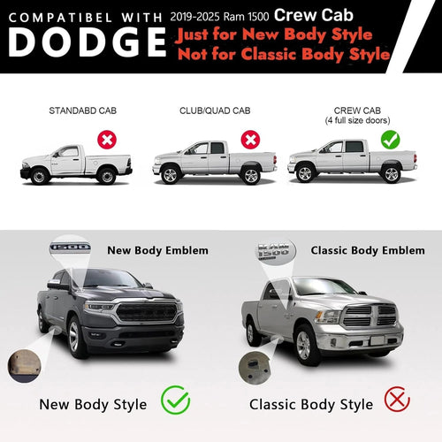 6" Running Boards For 19-26 Dodge Ram 1500 New Body Crew Cab Side Steps Nerf Bar image 2